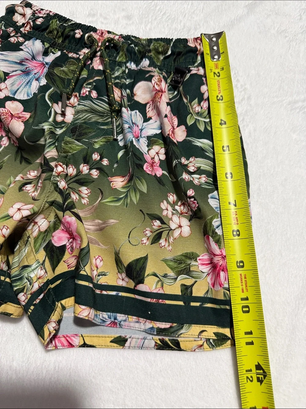 Agua Bendita Green Gradient Floral Swim trunks